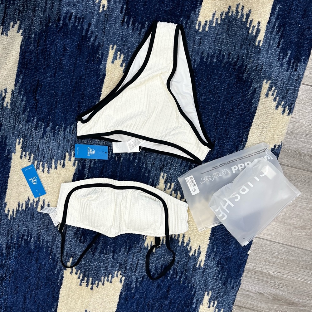 Cupshe Black and White Bikini Set